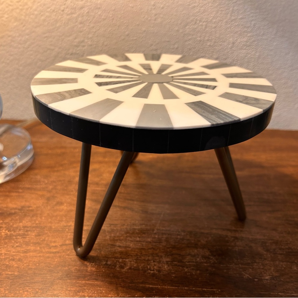Black and White Geometric Side Table